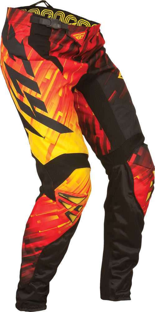 FLY RACING Kinetic Glitch Bicycle Pant Red/Black/Yellow Sz 26 368-02226