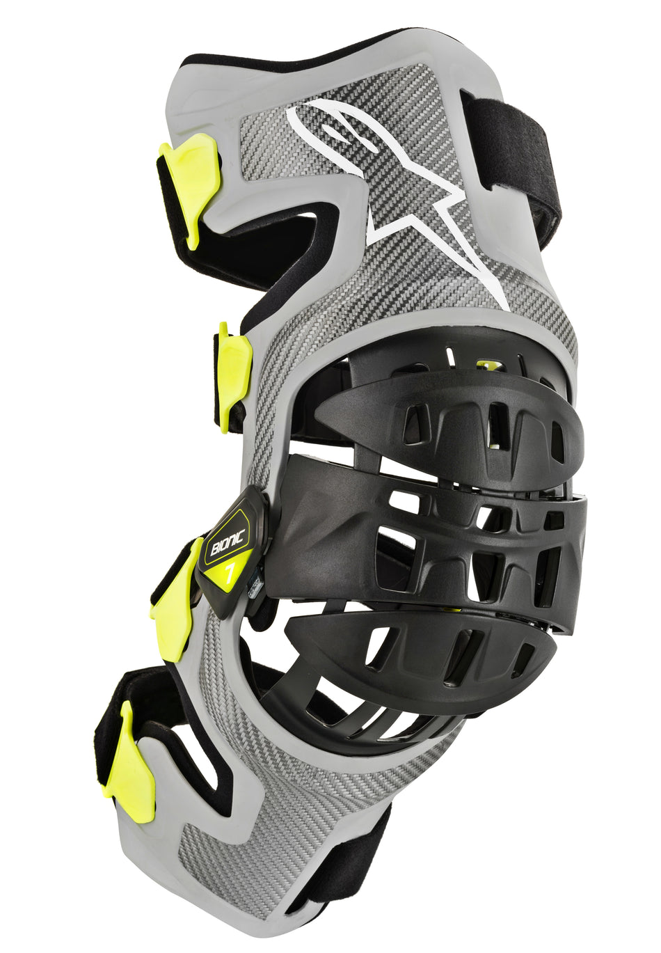 ALPINESTARS Bionic 7 Knee Set Silver/Yellow Lg 6501319-195-L