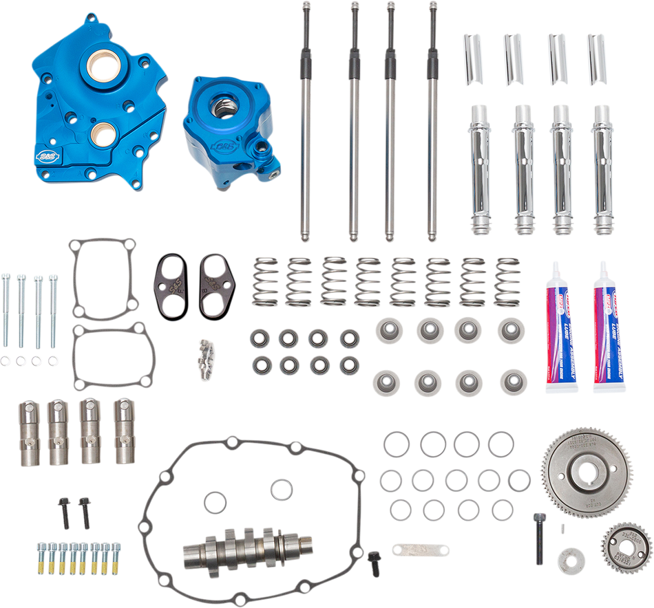 S&S CYCLE Cam Chest Kit with Plate M8 - Gear Drive - Oil Cooled - 540 Cam - Chrome Pushrods 310-1119