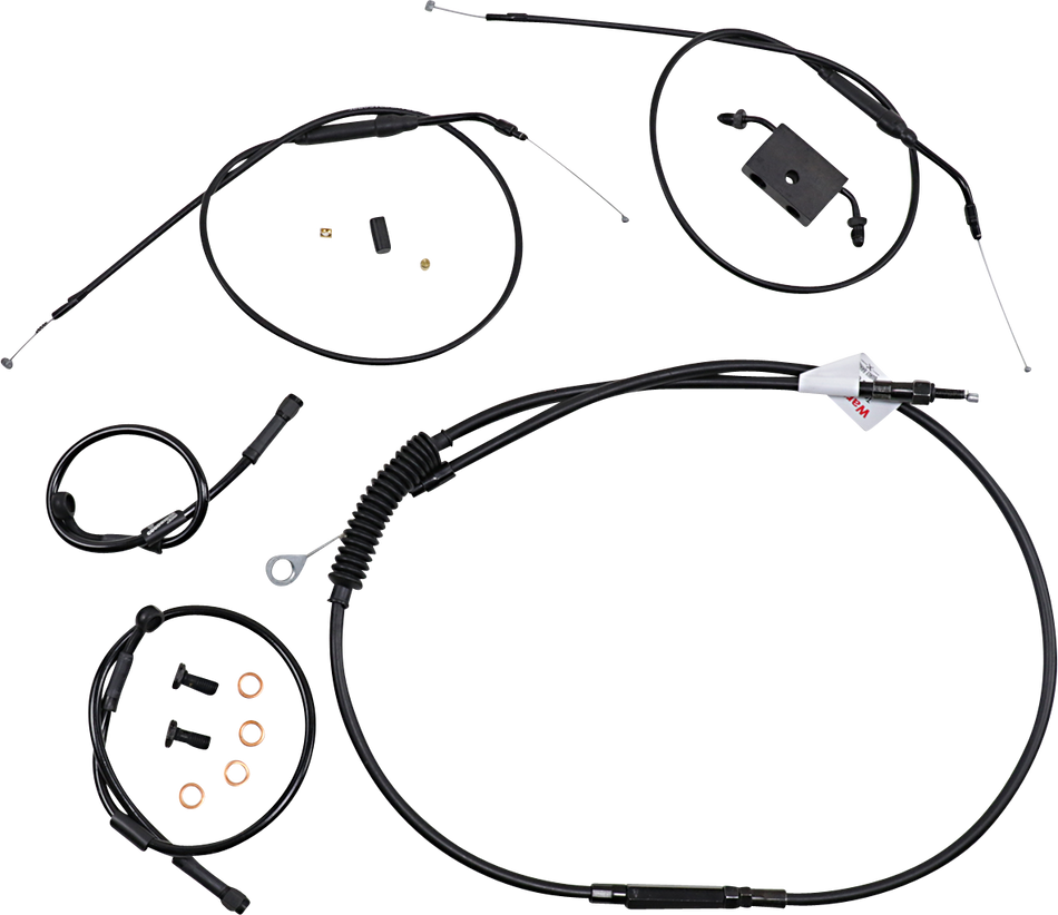 BURLY BRAND Handlebar Cable and Brake Line Kit - Extended - Sportsters - Tracker/Scrambler Handlebars - ABS B30-1271