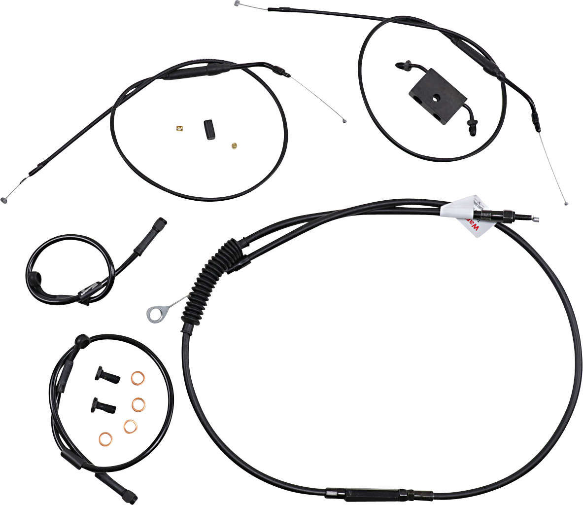 BURLY BRAND Handlebar Cable and Brake Line Kit - Extended - Sportsters - Tracker/Scrambler Handlebars - ABS B30-1271