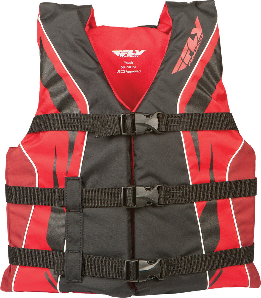 FLY RACING Fly Vest Nylon Black/Red Youth 112224-100-002-14