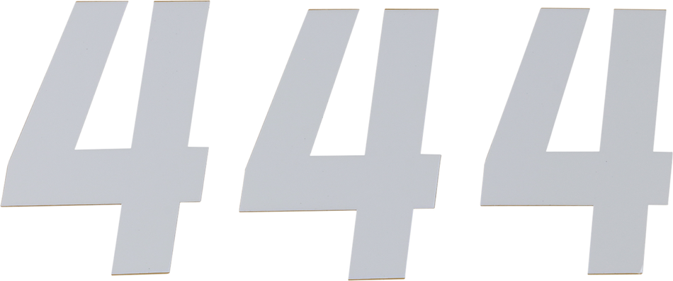 Placa de número de carrera D'COR VISUALS - N.º 4 - Blanco - 6" 45-36-4 