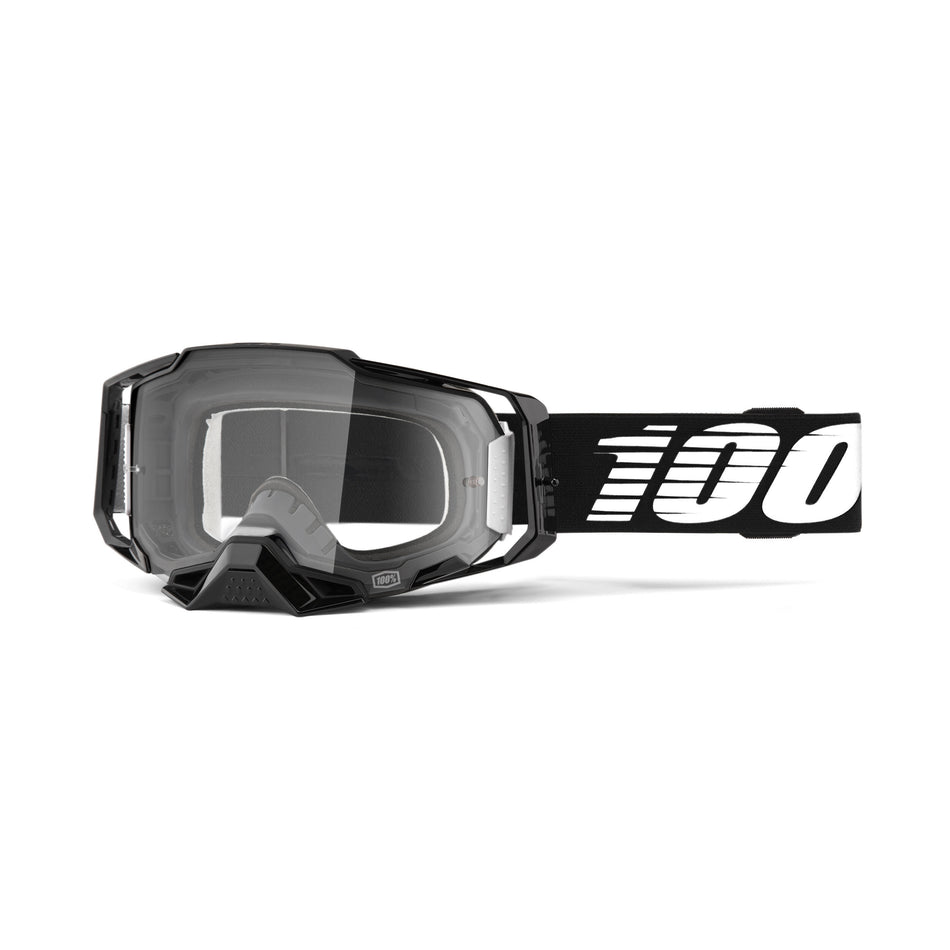 100% Armega Goggle Black Clear Lens 50004-00001