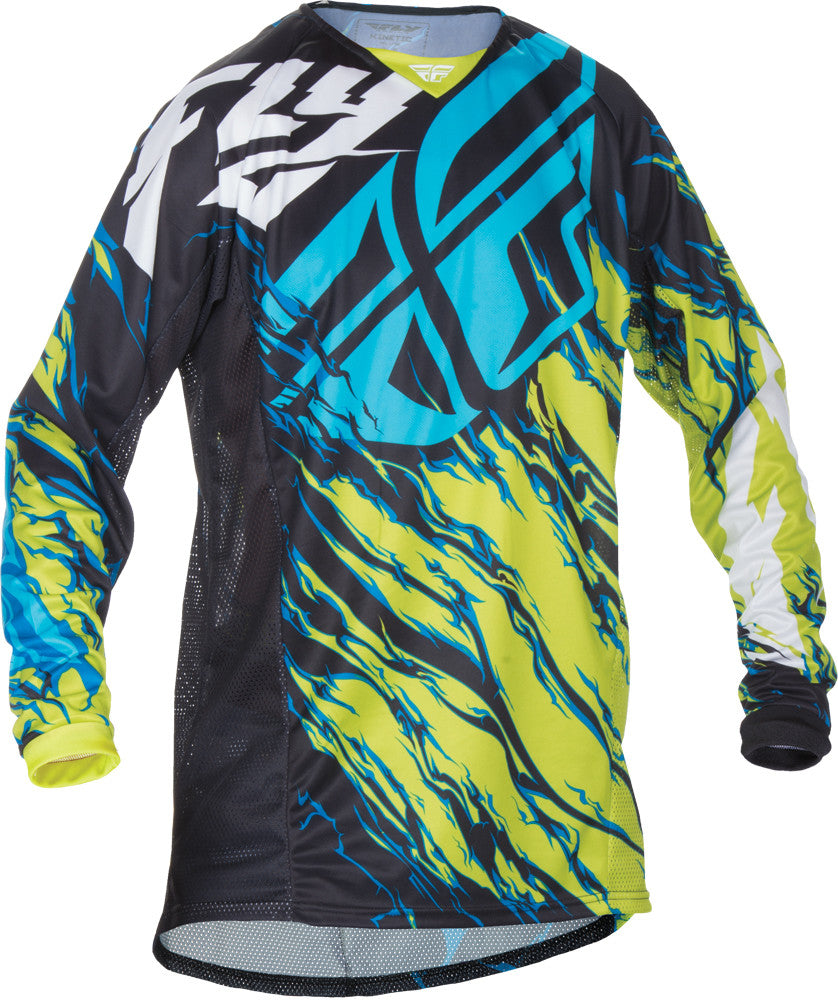 FLY RACING Kinetic Relapse Jersey Lime/Blue Yx 370-425YX