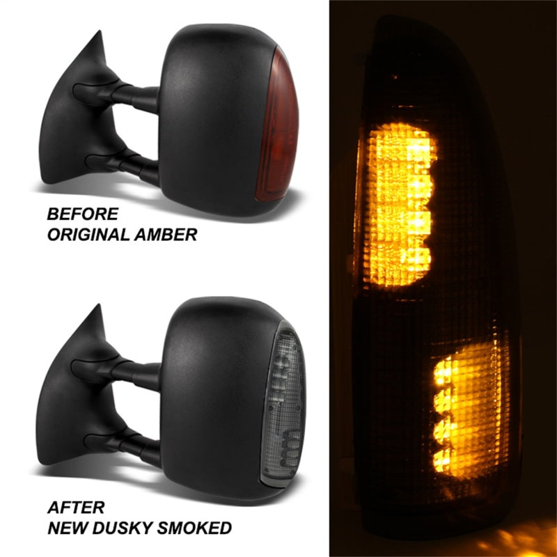 xTune Ford Superduty F250-F650 03-07 Amber LED Mirror Signal Lens - Smoke ACC-LED-FDSD99-MR-SM 9924729