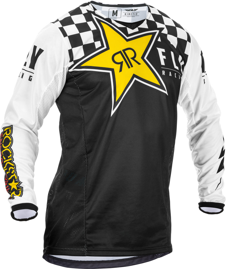 FLY RACING Kinetic Rockstar Jersey Black/White Xl 373-033X