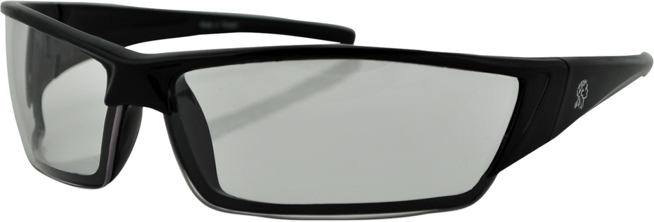 ZAN HEADGEAR Utah Sunglasses - Shiny Black - Clear EZUT01C