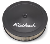 Edelbrock Air Cleaner Pro-Flo Series Round Steel Top Paper Element 14In Dia X 3 75In Dropped Base 1223