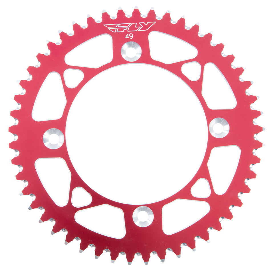 FLY RACING Rear Sprocket Aluminum 49t-420 Red Hon OLD 201-49 RED