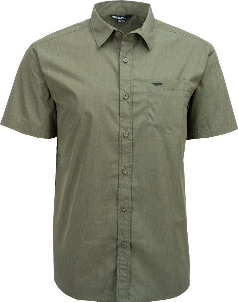 FLY RACING Fly Button Up S/S Shirt Olive Drab 3x 352-61853X