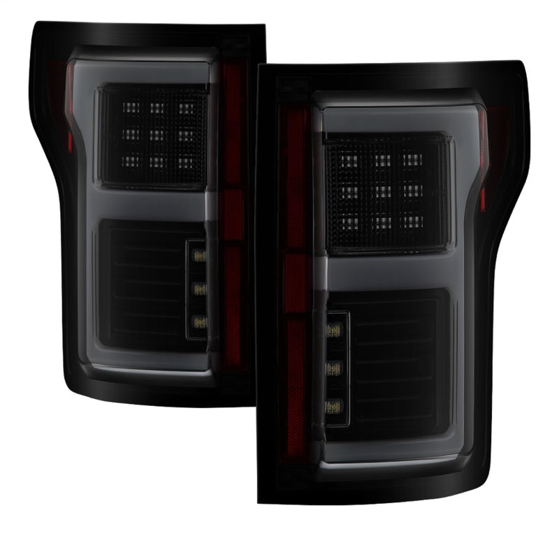 Spyder 15-17 Ford F-150 LED Tail Lights (w/Blind Spot) - Black Smoke (ALT-YD-FF15015BS-LBLED-BSM) 5085337