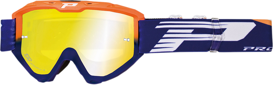 PRO GRIP 3450 Riot Goggles - Orange Fluo/Blue - Mirror PZ3450AFBLFL