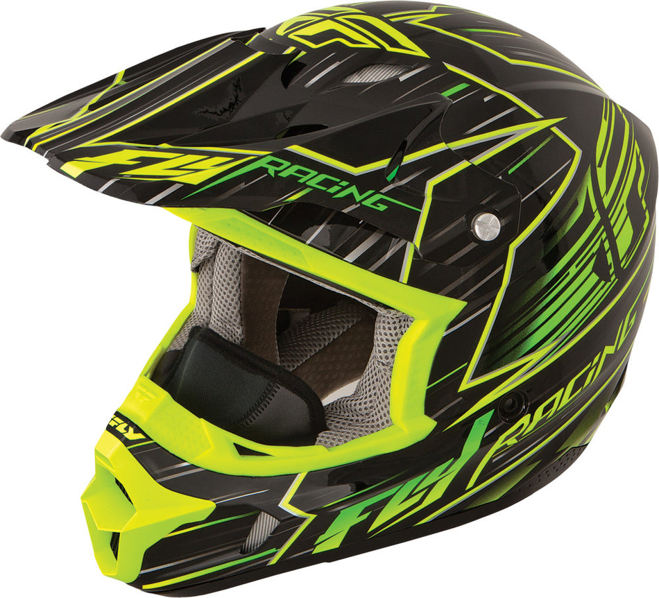 FLY RACING Kinetic Pro Speed Helmet Hi-Vis/Black 2x 73-49322X
