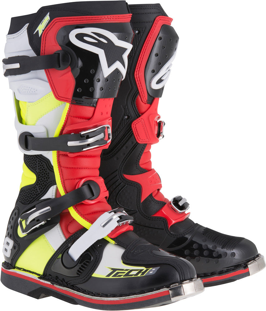 ALPINESTARS Tech 8 Rs Boots Black/Red/Yellow/White Sz 05 2011015-1362-5