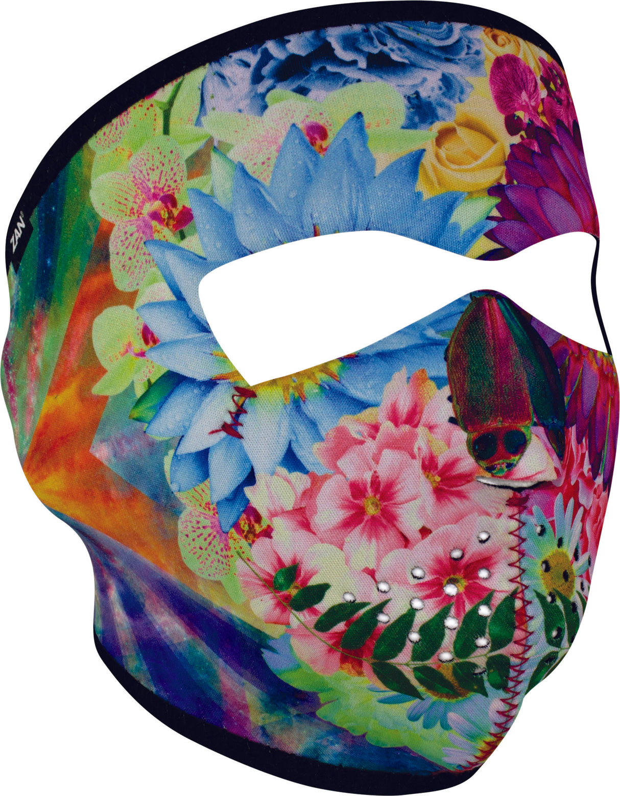 ZAN Neoprene Full Face Flower Skull WNFM182