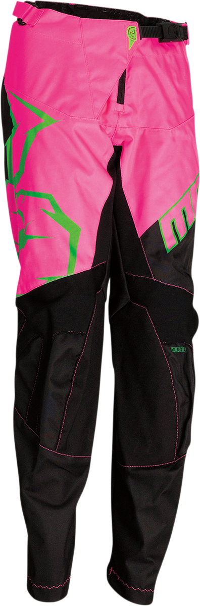 MOOSE RACING Youth Qualifier Pants - Black/Pink/Green - 26 2903-1987