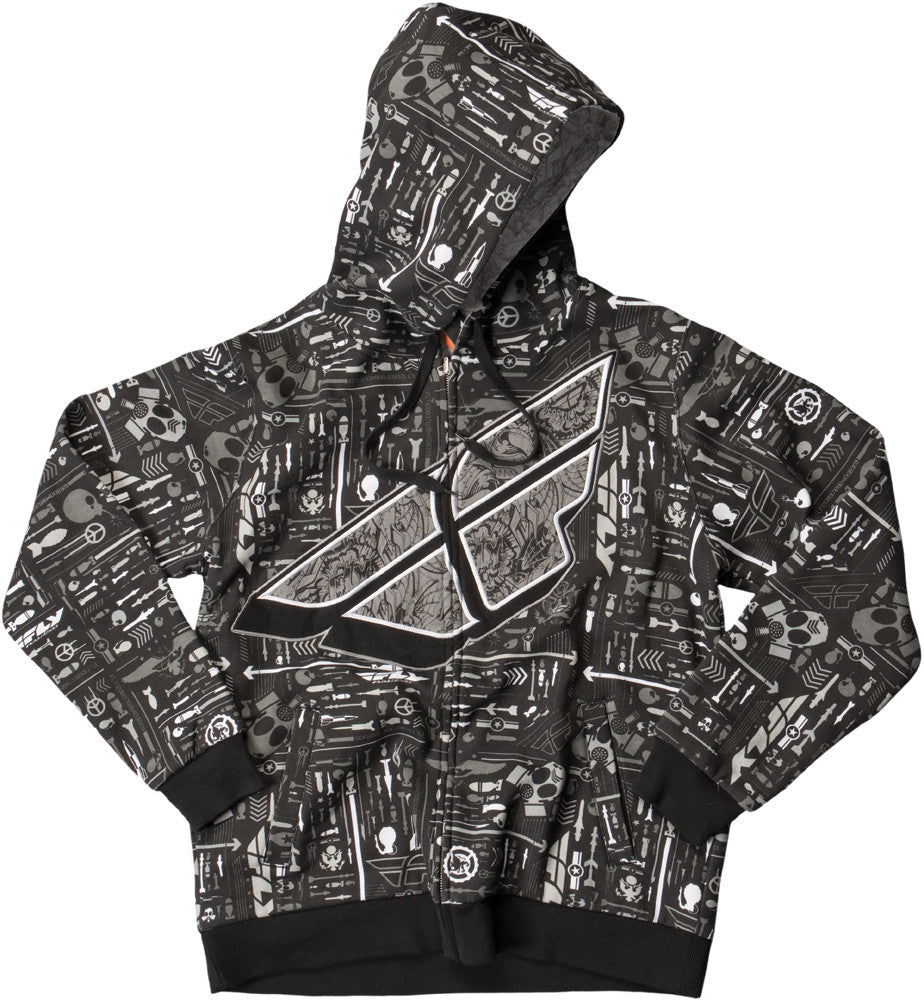 FLY RACING Reverse-A-Billy Hoody Black/Wh Ite M 354-0050M