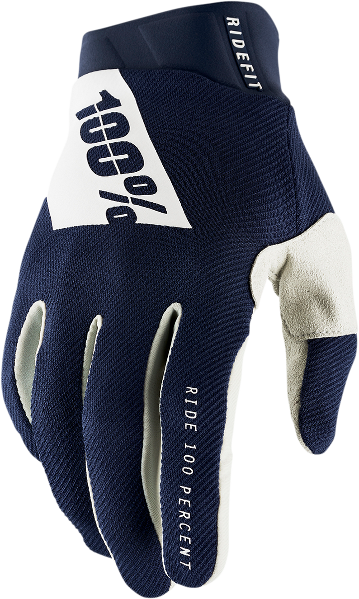 100% Ridefit Gloves - Navy/White - Large 10010-00027