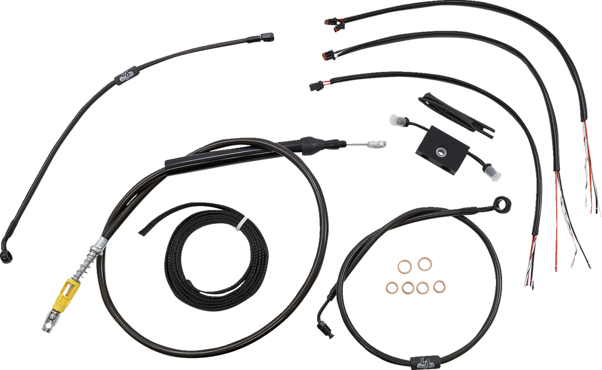 LA CHOPPERS Cable Kit- Quick Connect - 15" - 17" Ape Hanger Handlebars - Midnight LA-8157KT2-16M