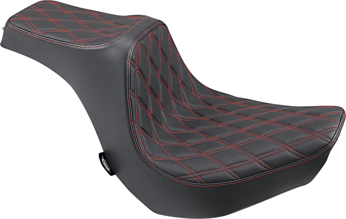 DRAG SPECIALTIES Predator III Seat - Double Diamond - Red Stitching 0802-1269