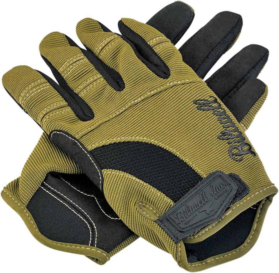 BILTWELL Moto Gloves - Olive/Black - Small 1501-0309-002