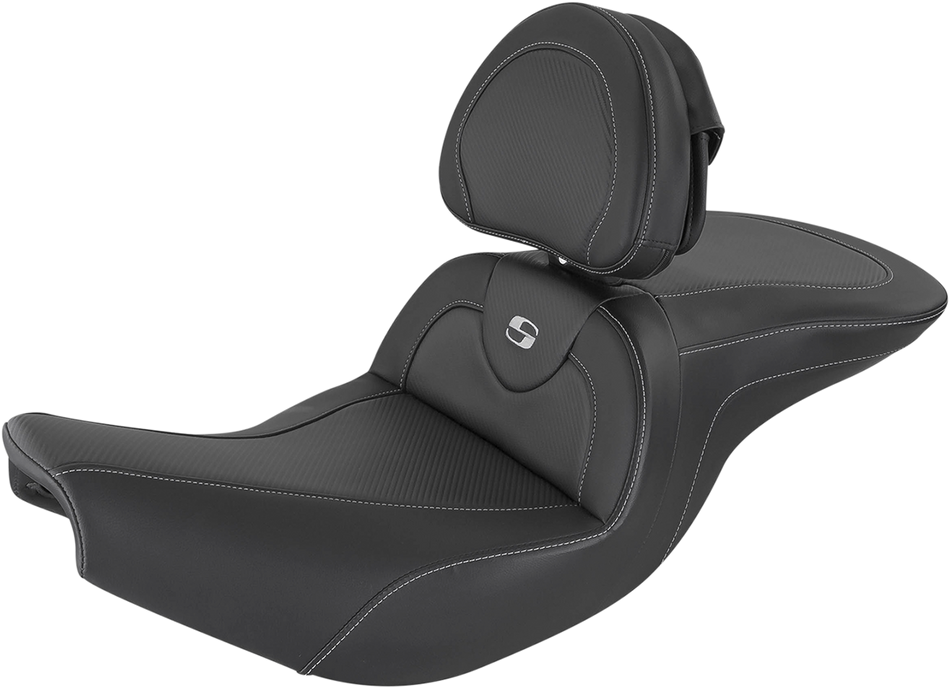 SADDLEMEN Roadsofa Seat - Carbon Fiber - Includes Backrest - Black - Indian I14-07-185BR