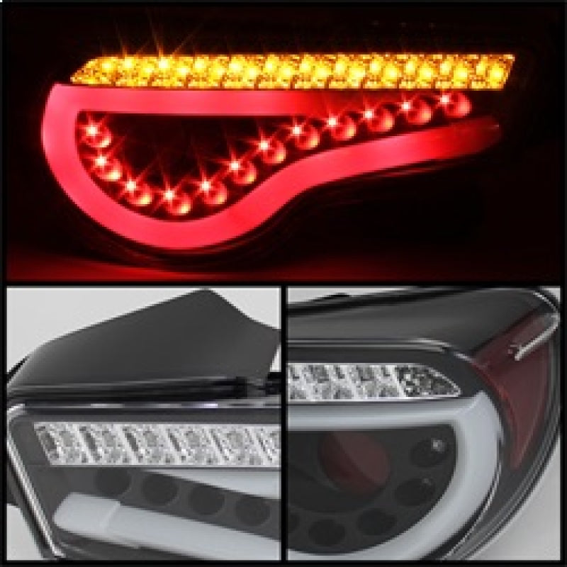 Spyder Scion FRS 12-14/Subaru BRZ 12-14 Light Bar LED Tail Lights Black ALT-YD-SFRS12-LBLED-BK 5072009