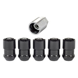 McGard Wheel Lock Nut Set - 5pk. (Cone Seat) M12X1.5 / 3/4 Hex / 1.46in. Length - Black 24526