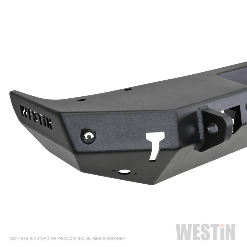 Westin 18-19 Jeep Wrangler JL WJ2 Rear Bumper w/  Sensors (Excl. Wrangler JK) - Textured Black 59-82045