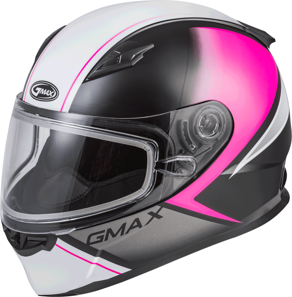 GMAX Ff-49s Full-Face Hail Snow Matte Black/Pink/White Md G2495345
