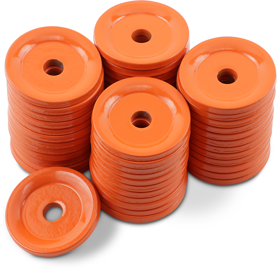 Placas de soporte WOODY'S - Naranja - Redondas - Paquete de 48 ARG-3805-48 