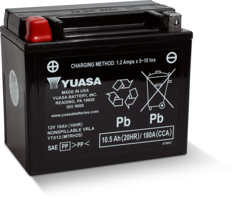 Yuasa YTX12 Maintenance Free AGM 12 Volt Battery