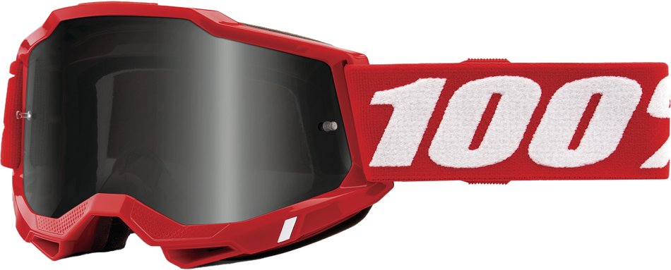 100% Accuri 2 Sand Goggle Neon Red Smoke Lens 50020-00005