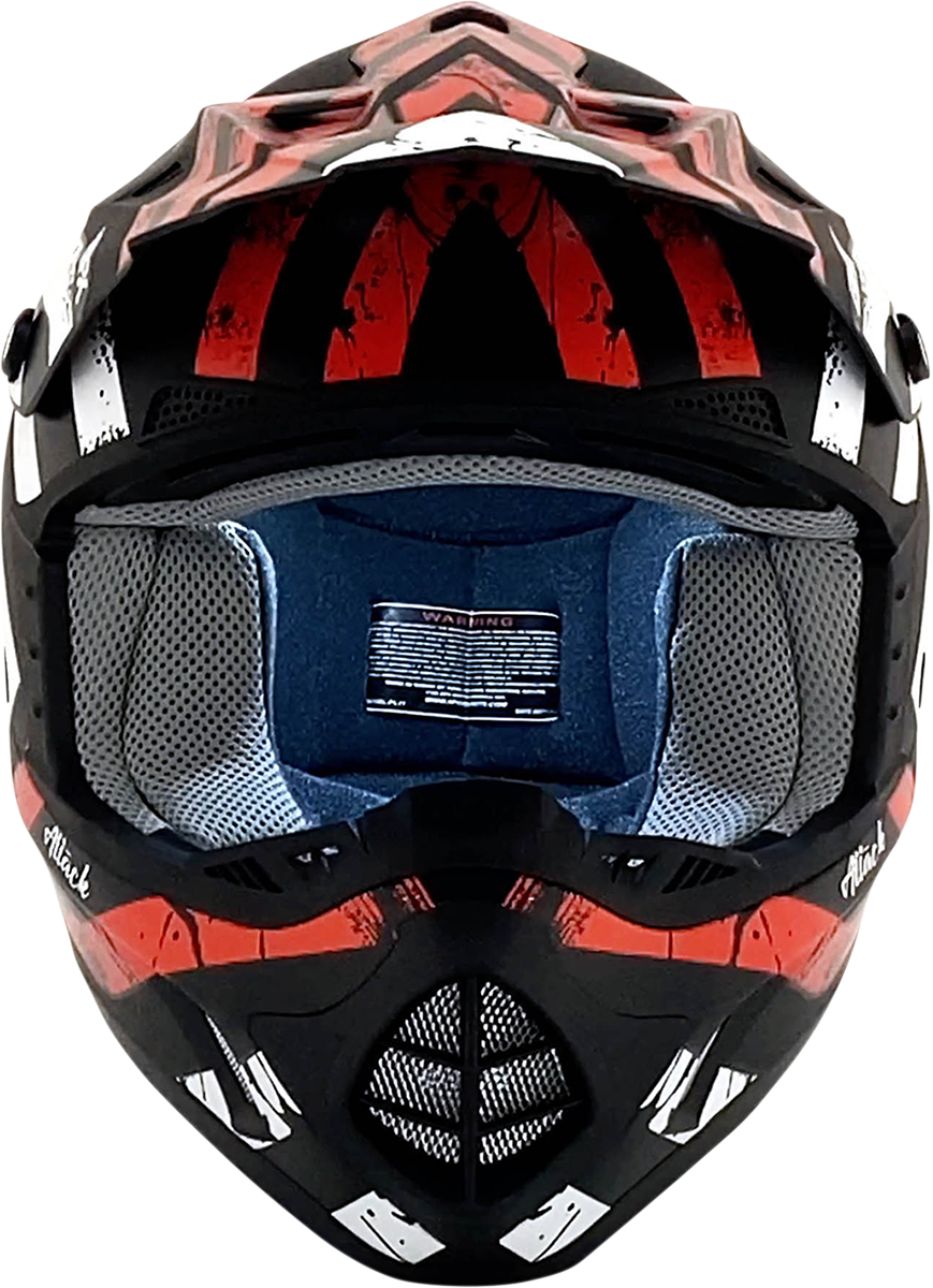 AFX FX-17 Helmet - Attack - Matte Black/Red - XS 0110-7148