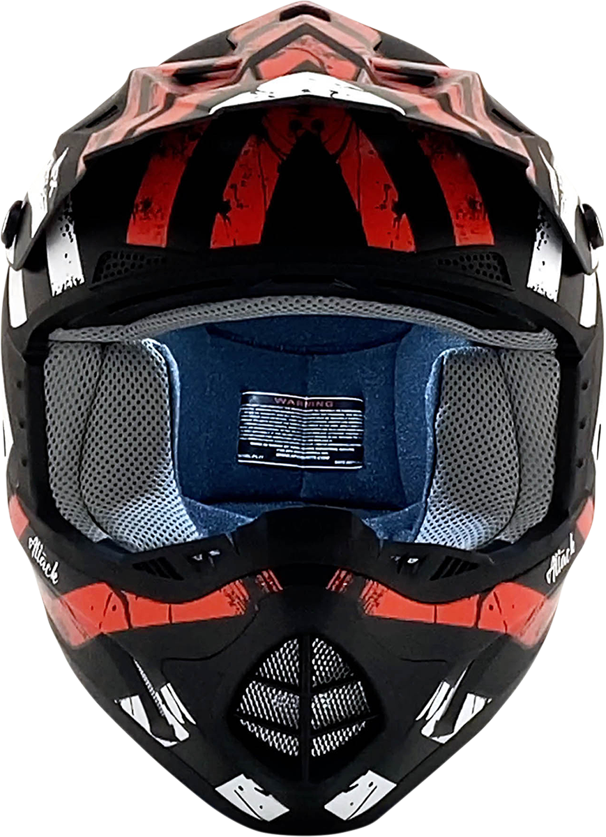 AFX FX-17 Helmet - Attack - Matte Black/Red - 4XL 0110-7640