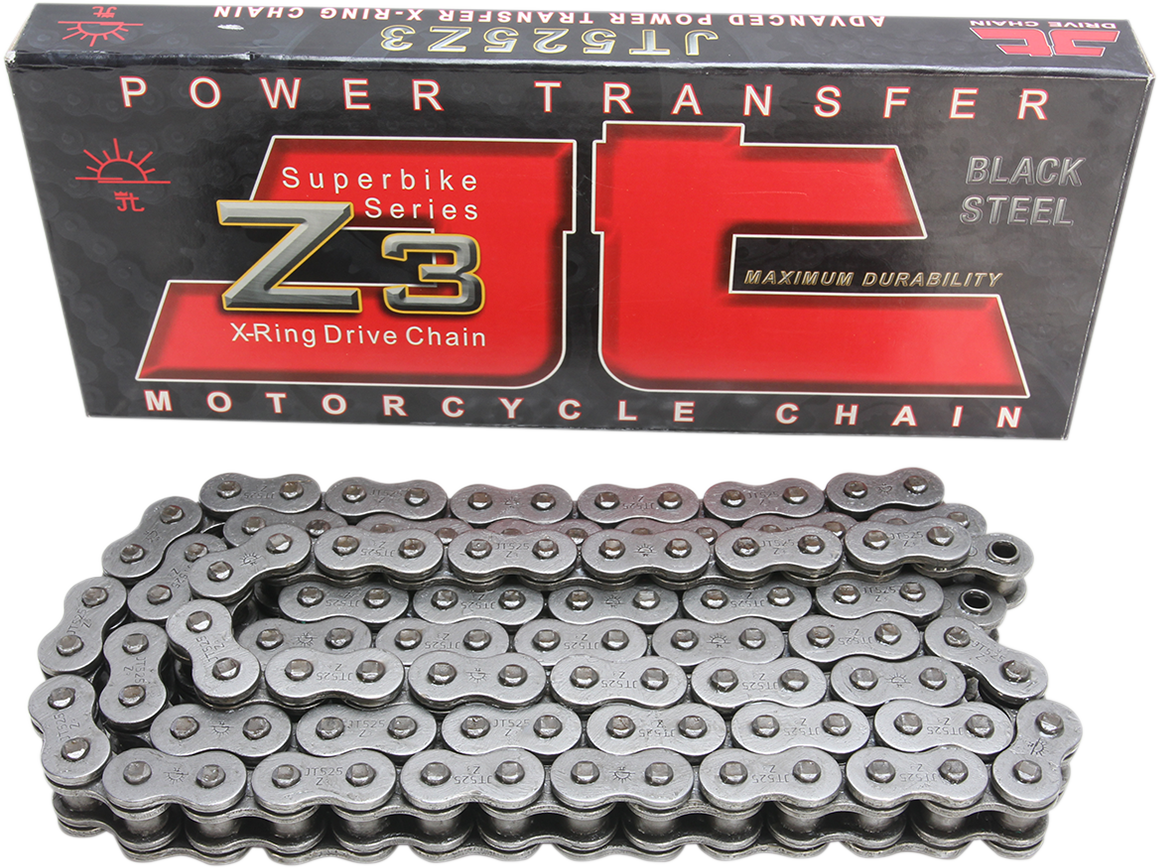 JT CHAINS 525 Z3 - Cadena de transmisión sellada con anillo X de servicio pesado - Acero - 110 eslabones JTC525Z3110RL 