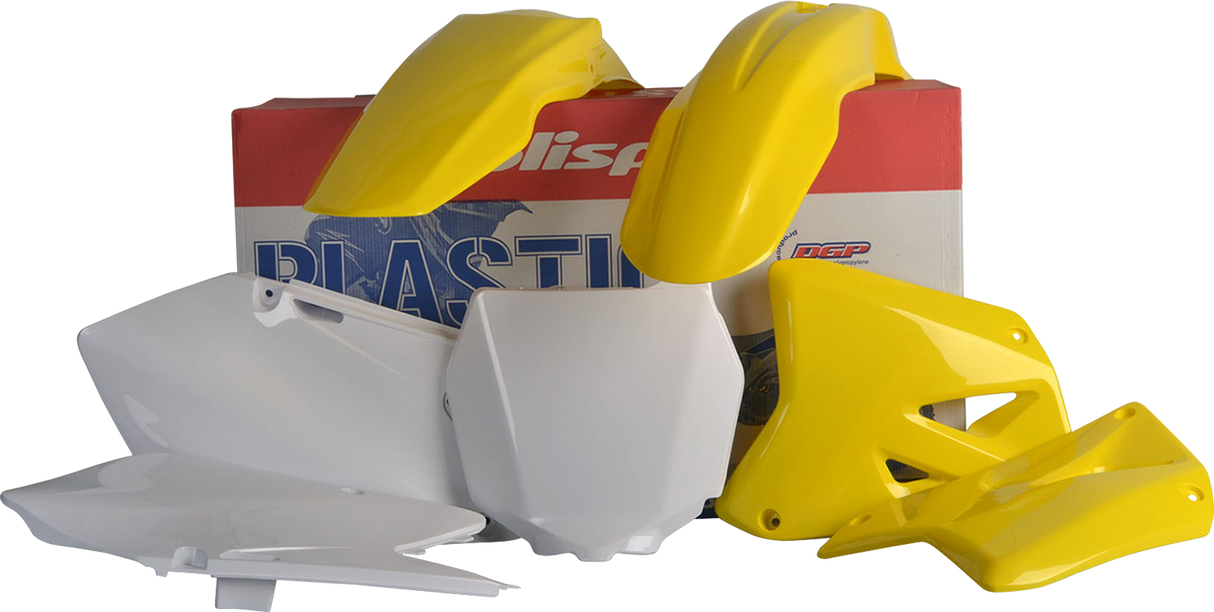 Kit de carrocería POLISPORT - OEM Amarillo/Blanco - RM 125/250 90095 