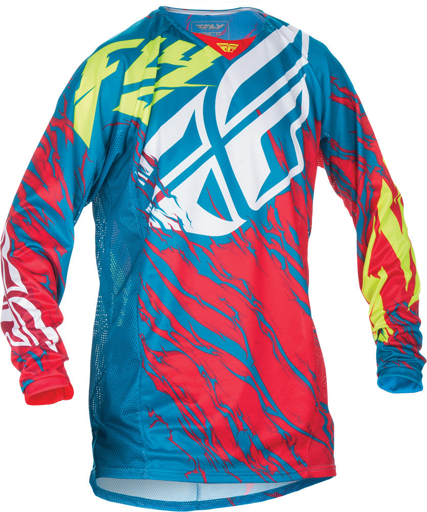 FLY RACING Kinetic Relapse Jersey Teal/Red Yl 370-429YL