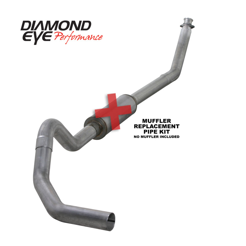 Diamond Eye KIT 4in TB MFLR RPLCMENT PIPE SGL AL: 98.5 - 02 DODGE CUMMINS 5.9L K4212A-RP