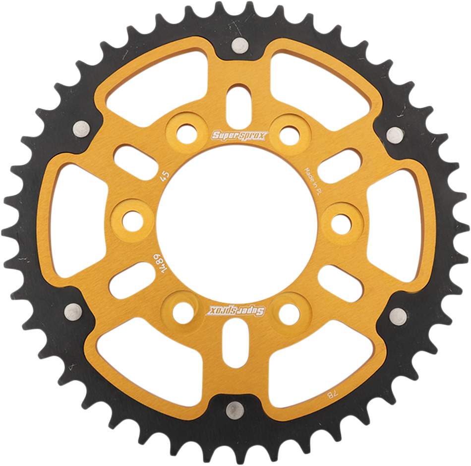 SUPERSPROX Stealth Rear Sprocket - 45 Tooth - Gold - Kawasaki RST-1489-45-GLD