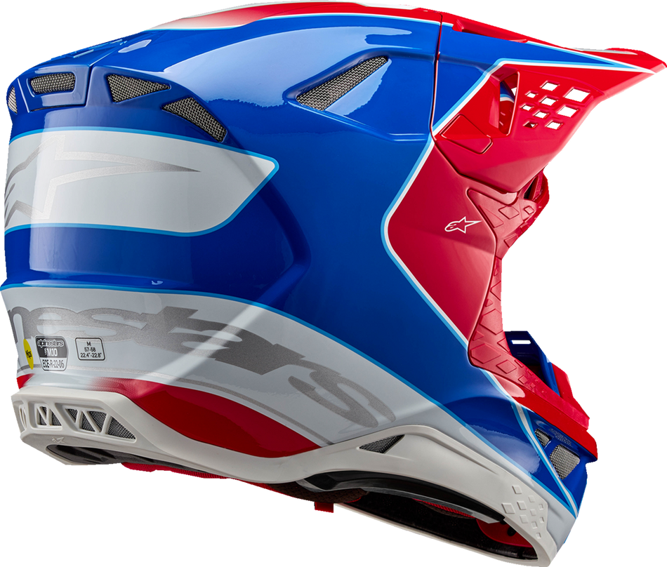 ALPINESTARS Supertech M10 Helmet - Aeon - MIPS® - Gloss Bright Red/Blue - Small 8301923-3017-S