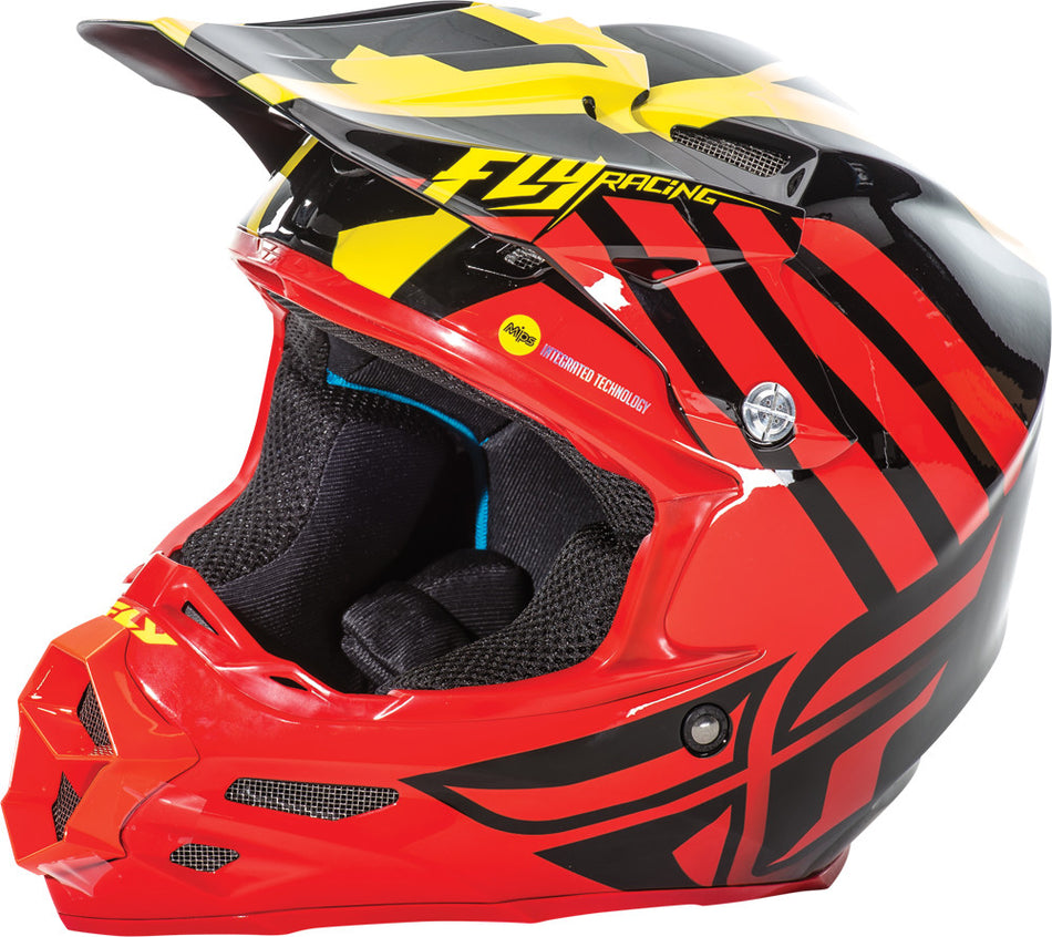 FLY RACING F2 Carbon Zoom Helmet Red/Black/Yellow Lg 73-4202L