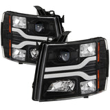 Spyder Chevy Silverado 1500 07-13 Version 3 Projector Headlights - Black PRO-YD-CS07V3-LBDRL-BK 5083609