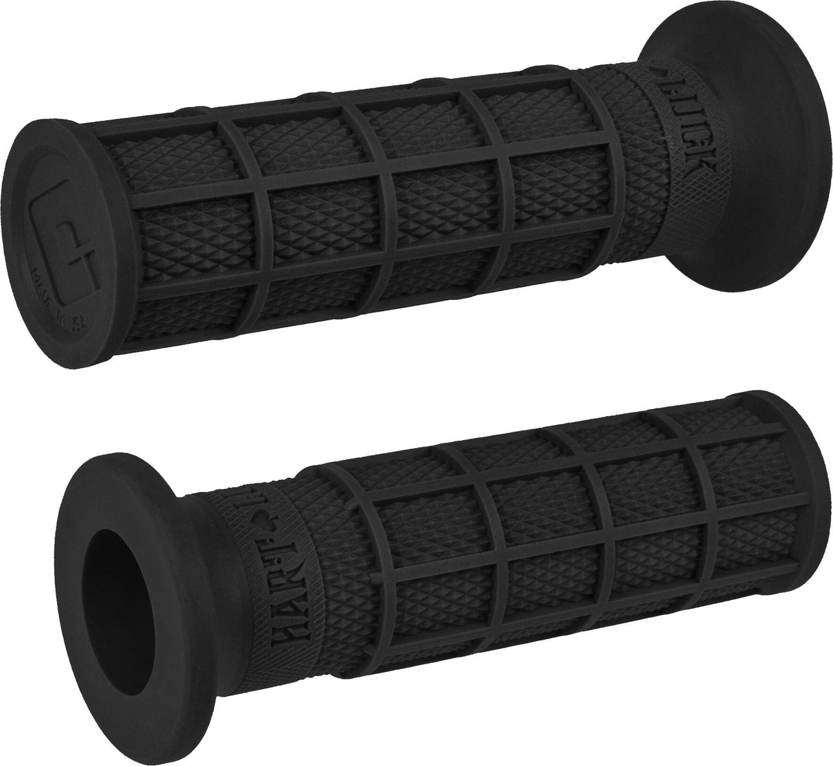 ODISingle Ply Waffle Grips Vtwin BlackV02FWB