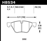 Hawk 08-12 BMW 128i /06 325i/325Xi /07 328i/328Xi /06 330i/330Xi Front HT-10 Race Brake Pads KHB534S.750