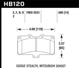 Hawk Mitsubishi 3000 GT VR4/ Dodge Stealth R/T 4WD HP+ Street Front Brake Pads KHB120N.560