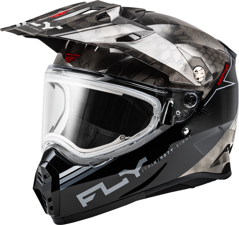 FLY RACING Trekker Cw Conceal Helmet Elec Shld Black/Grey/White 2x 73-313602X