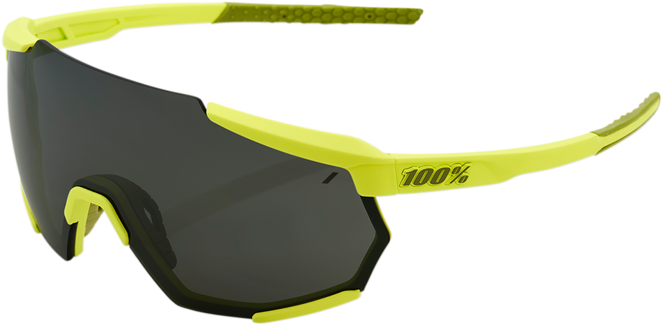 100% Racetrap Sunglasses - Yellow - Black Mirror Lens 61037-004-61