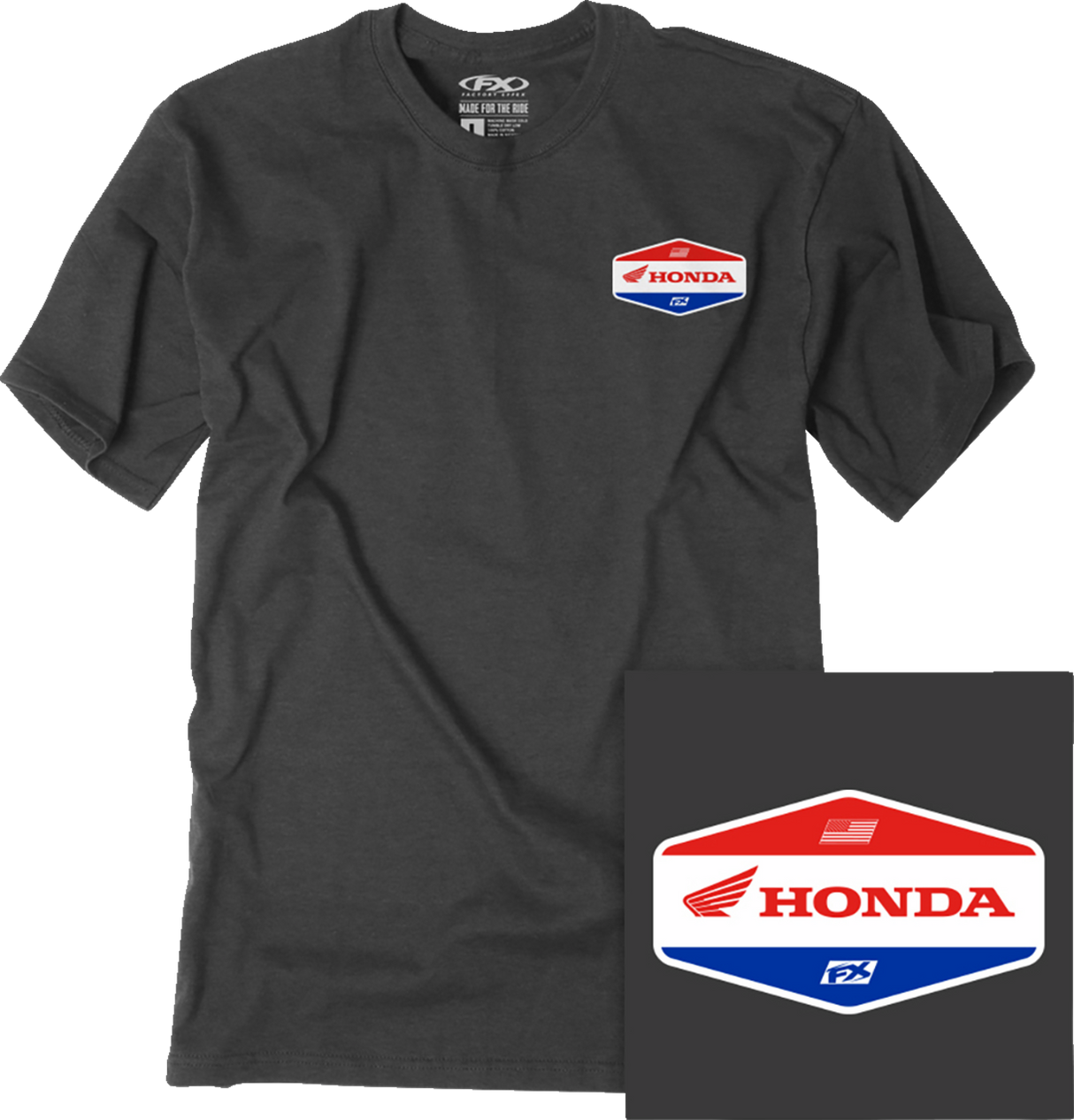 FACTORY EFFEX Honda Stadium T-Shirt - Heather Charcoal - Medium 27-87332